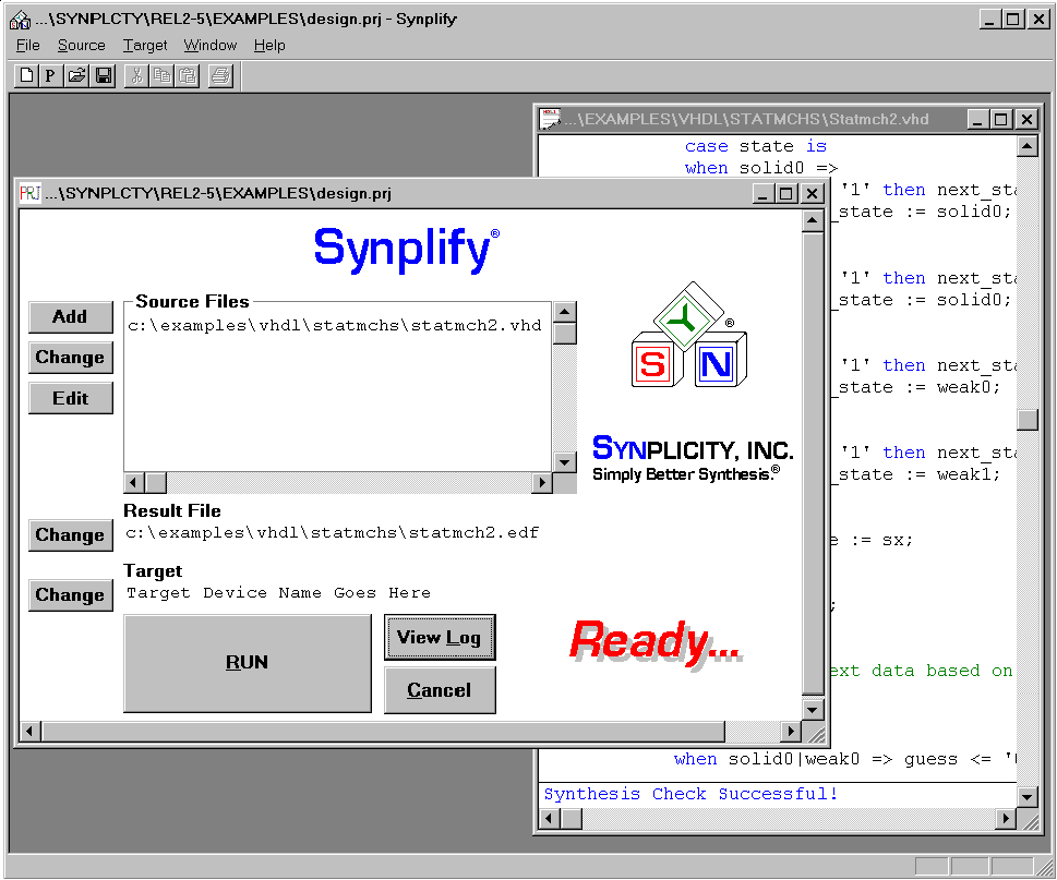 Synplify User Interface